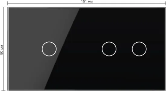 Панель для 2-х сенсорных выключателей (1+2) Черный Livolo