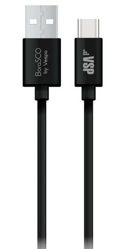 Дата-кабель USB-Type-C; 2А;2м; черный  Borasco