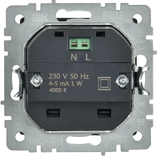 Подсветка LED встраиваемая черный BRITE IEK