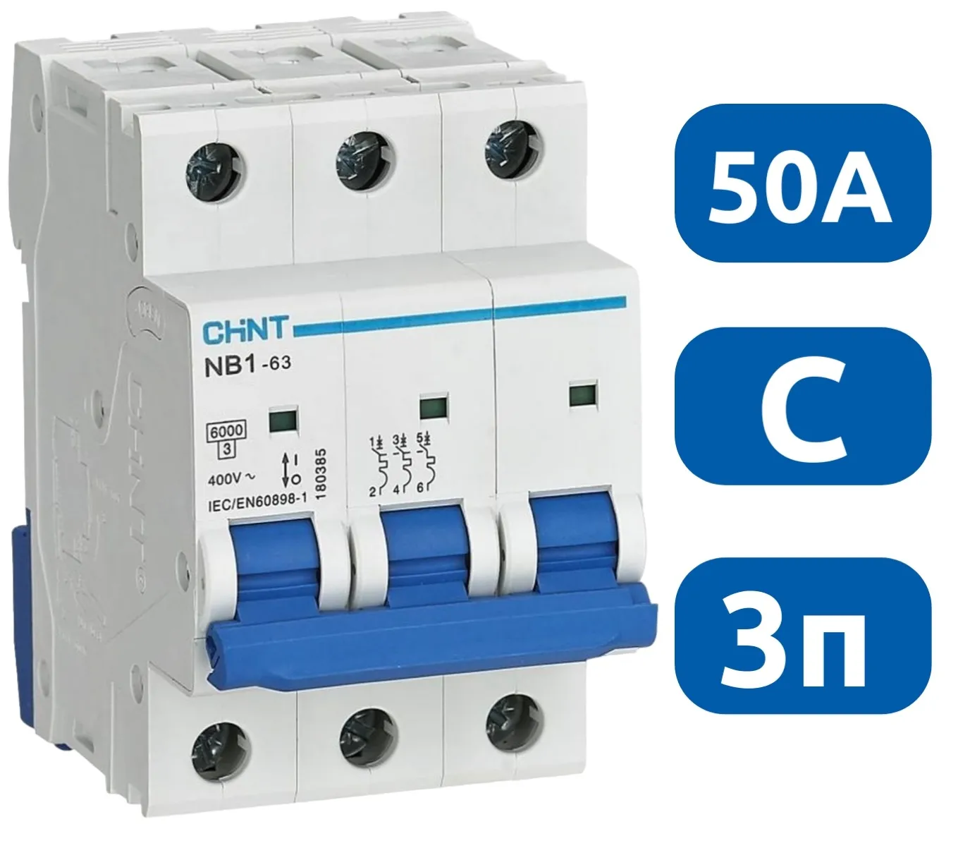 Автоматический выключатель NB1-63 C50/3 6кА CHINT