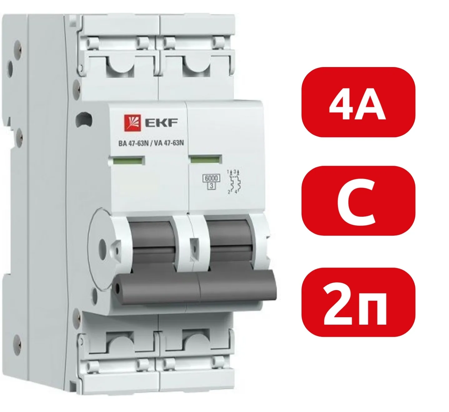 Автоматический выключатель ВА 47-63N C 4/2 6кА Proxima EKF
