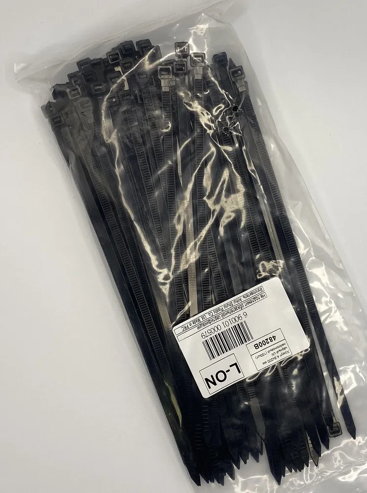 Хомут 4,8*200 чёрный UV нейлон (100шт) (L-ON), уп