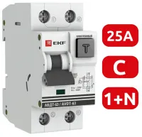 АВДТ-63 C25/1+N 30мА, тип АС, 6кА PROXIMA EKF РАСПРОДАЖА