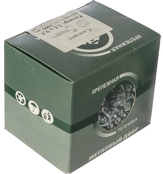 Саморез по металлу со сверлом 3,5*9,5 оцинк. клоп (1000 шт.) (МД), уп