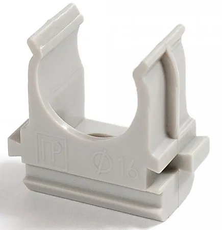 Крепеж-клипса для труб 50 мм СЕРАЯ Промрукав (10шт) (200шт кор)