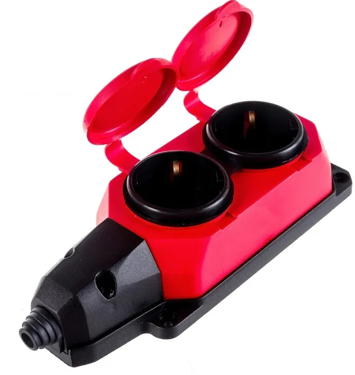 Колодка каучук 2-я с/з IP44 (красная) AY-KA (20)