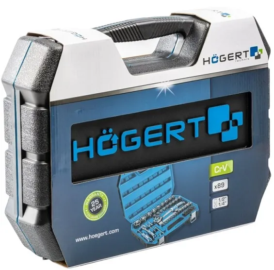 Набор инструментов 89 шт, двухцветный чемодан HOEGERT, ком