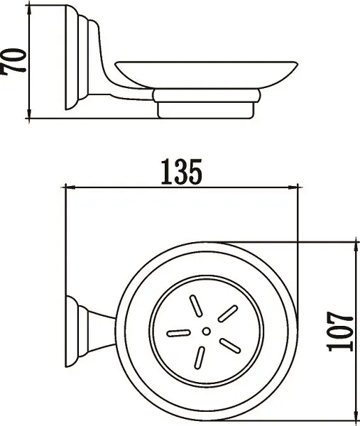 Мыльница стеклянная с настенным держателем S-003159