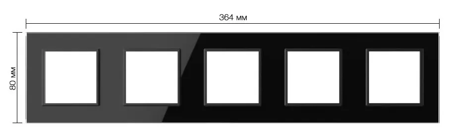 Рамка 5-я Черный (стекло) Livolo
