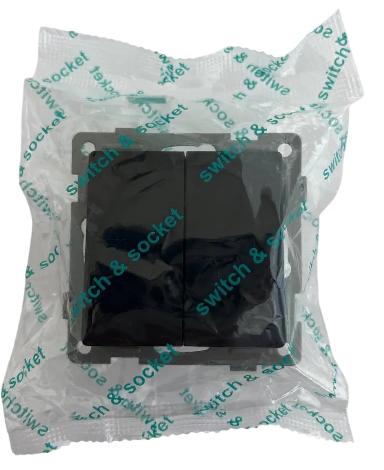 Выключатель проходной 2-кл. чёрный  U2B-002-2 SoftTouch "Uno" AWSproducts