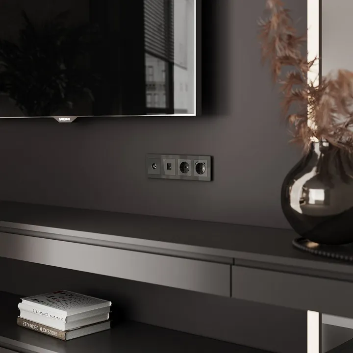 Розетка ТВ Графит акрил WERKEL