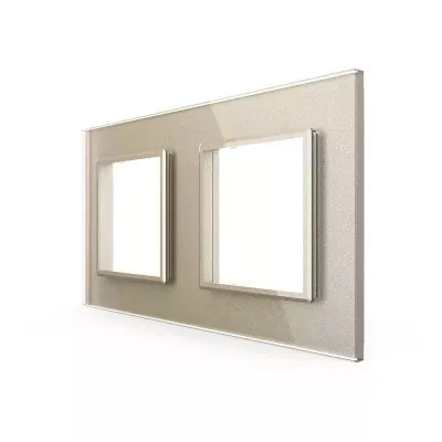 Рамка 2-я Шампань (стекло) Livolo