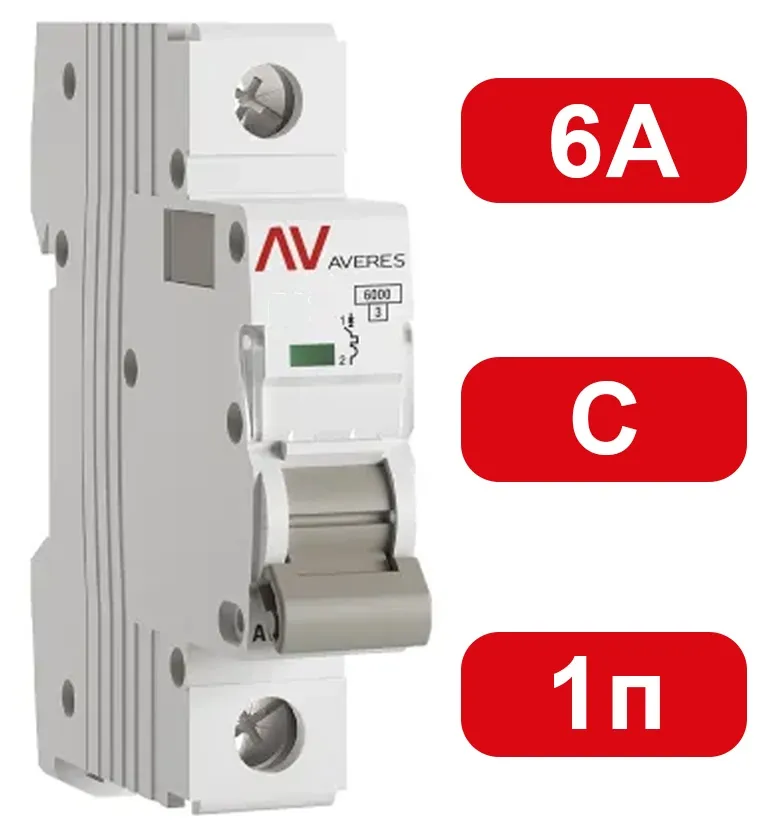 Автоматический выключатель AV-6 C6/1 6кА  AVERES EKF