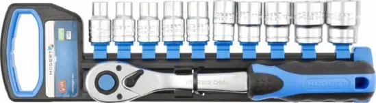 Набор головок с трещоткой 1/2", 10 шт. 72 зубца HOEGERT, ком