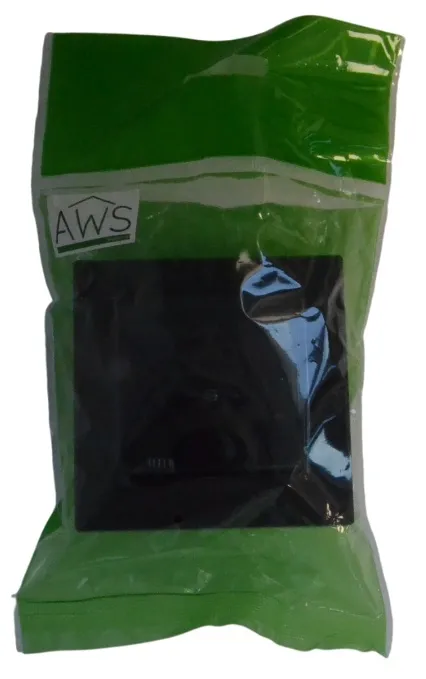 Розетка 1-я с крышкой с/з чёрная SD-P1013B "Standard" AWSproducts