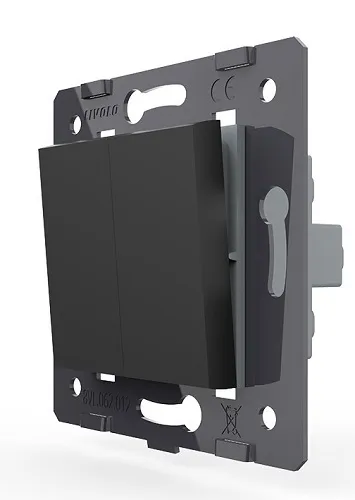 Выключатель проходной 2-кл. Черный Livolo