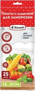 Пакет для заморозки с защелкой 18смх25см 25шт Komfi, ком