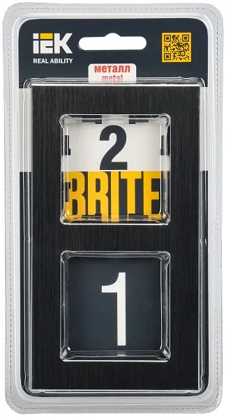 Рамка 2-я черный (металл) BRITE IEK