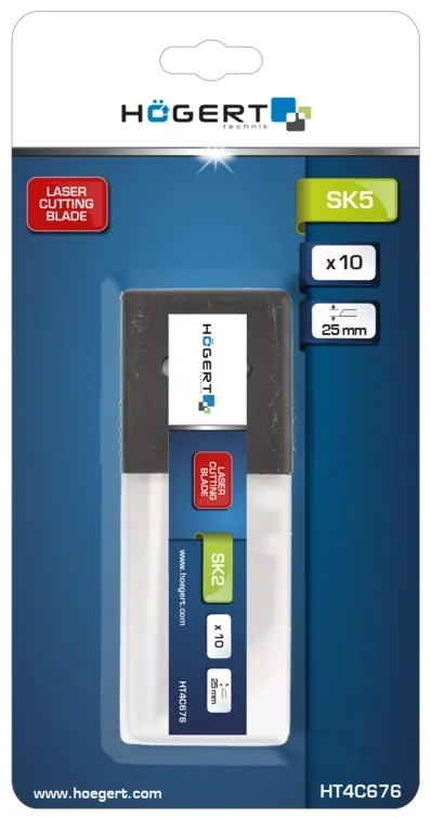 Лезвия сменные отламывающиеся, 25 мм, SK5, (в наборе 10 шт.) HOEGERT, ком