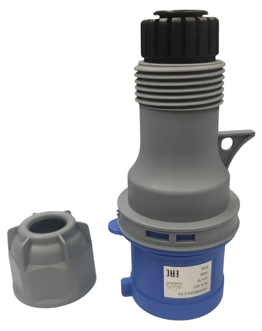 Вилка переносная 32A 3п (2P+PE) SLN-023 IP44, 380В, AWSPRODUCTS