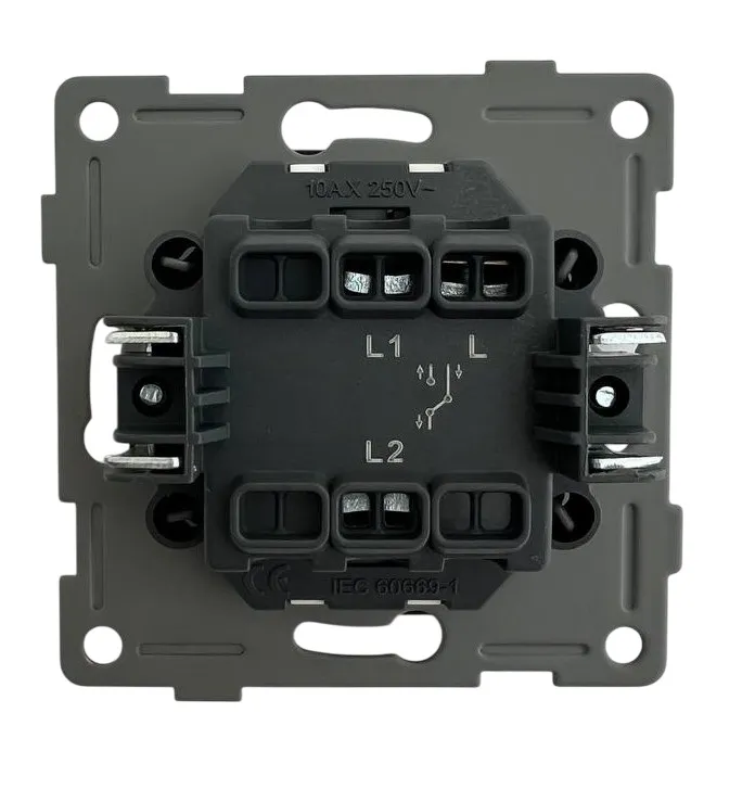 Выключатель проходной 1-кл. чёрный U2B-001-2 SoftTouch "Uno" AWSproducts