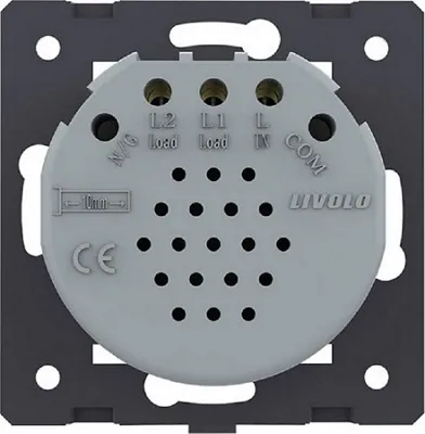 Выключатель сенсорный 2-кл. Quadro Белый Livolo