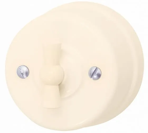 Выключатель проходной 1-кл. Пес-золото (пластик) Bironi