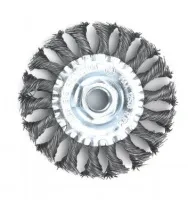 Корщетка дисковая, стальная витая плоская, диаметр 115мм, крепление M14 HOEGERT