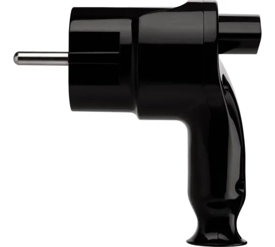 Вилка угловая с/з 16А Черная TDM