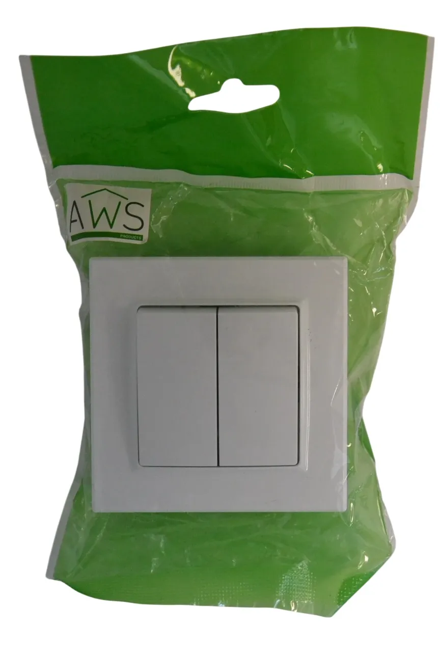 Выключатель 2-кл. белый SD-P1005W "Standard" AWSproducts