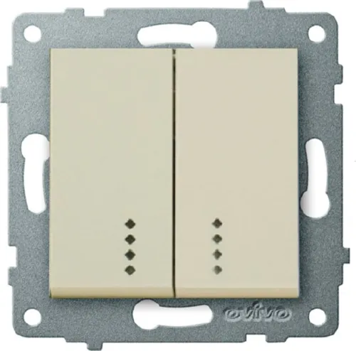 Механизм выкл. 2-кл. с подсветкой, крем