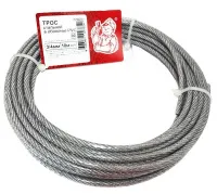 Трос 3/4 мм в ПВХ DIN3055 цинк (боб. 10м) (Стройбат), уп