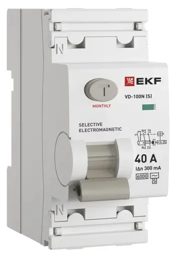 УЗО ВД-100N S 40/2 300мА, тип AC, 6кА PROXIMA EKF