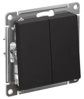 Выключатель проходной 2-кл. Карбон AtlasDesign (б.к.) SE 