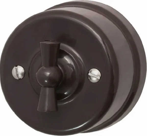 Выключатель 2-кл. Коричневый (пластик) Bironi