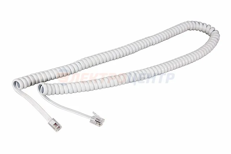 Шнур  витой  трубочный  7М  телефонный  белый  REXANT