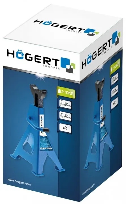 Подставка под автомобиль 2 тонны, 278-423 мм, (2 шт.)HOEGERT, ком