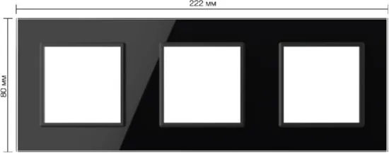 Рамка 3-я Черный (стекло) Livolo