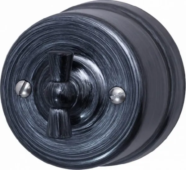 Выключатель проходной 1-кл. Серебряный Век (пластик) Bironi