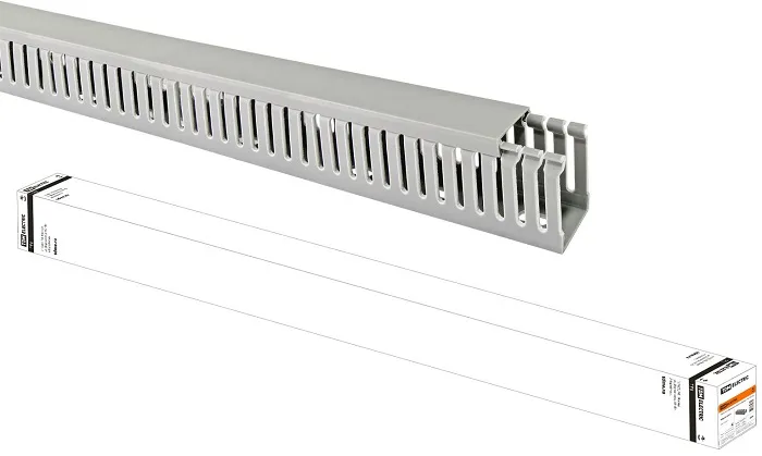 Кабель-канал перфорированный 25х40 СЕРЫЙ ширина перфорации 6 мм ТДМ 2м (20)