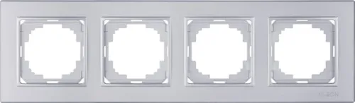 Рамка 4-местн., ALEGRA metallic, серебро
