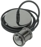 Патрон Пал27-04-К51 Е27 подвесной со шнуром 1,5м RETRO черный IEK