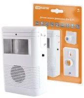 Датчик-звонок (движения) ДЗв-Д-01 (инфракрасный, 6 м, 32 мелодии, 3х1.5 В АА, 80 дБ, IP20) TDM