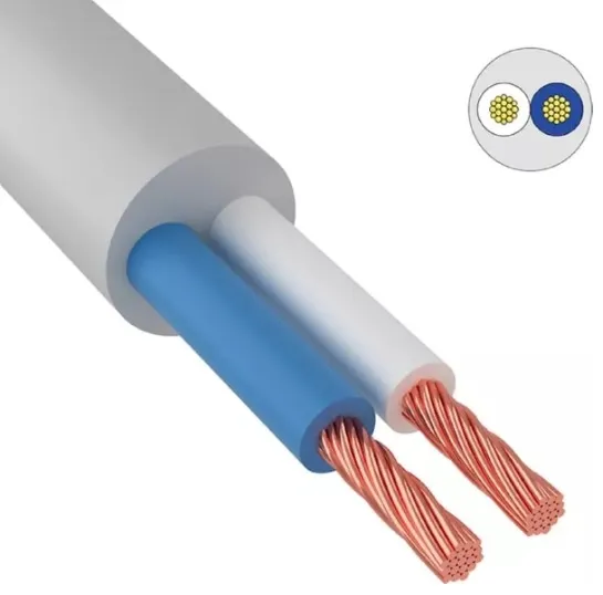 Кабель ПВС 2*4 380V белый