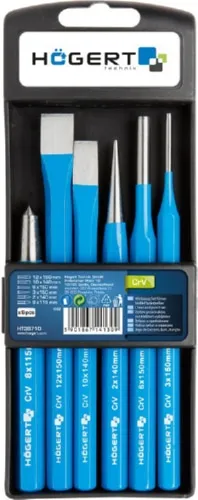 Набор ударно-режущего инструмента, 6 шт., CrVHOEGERT, ком