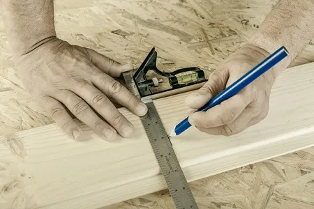 Линейка строительная с угольником и уровнем алюминиевая 300 мм (12") HOEGERT