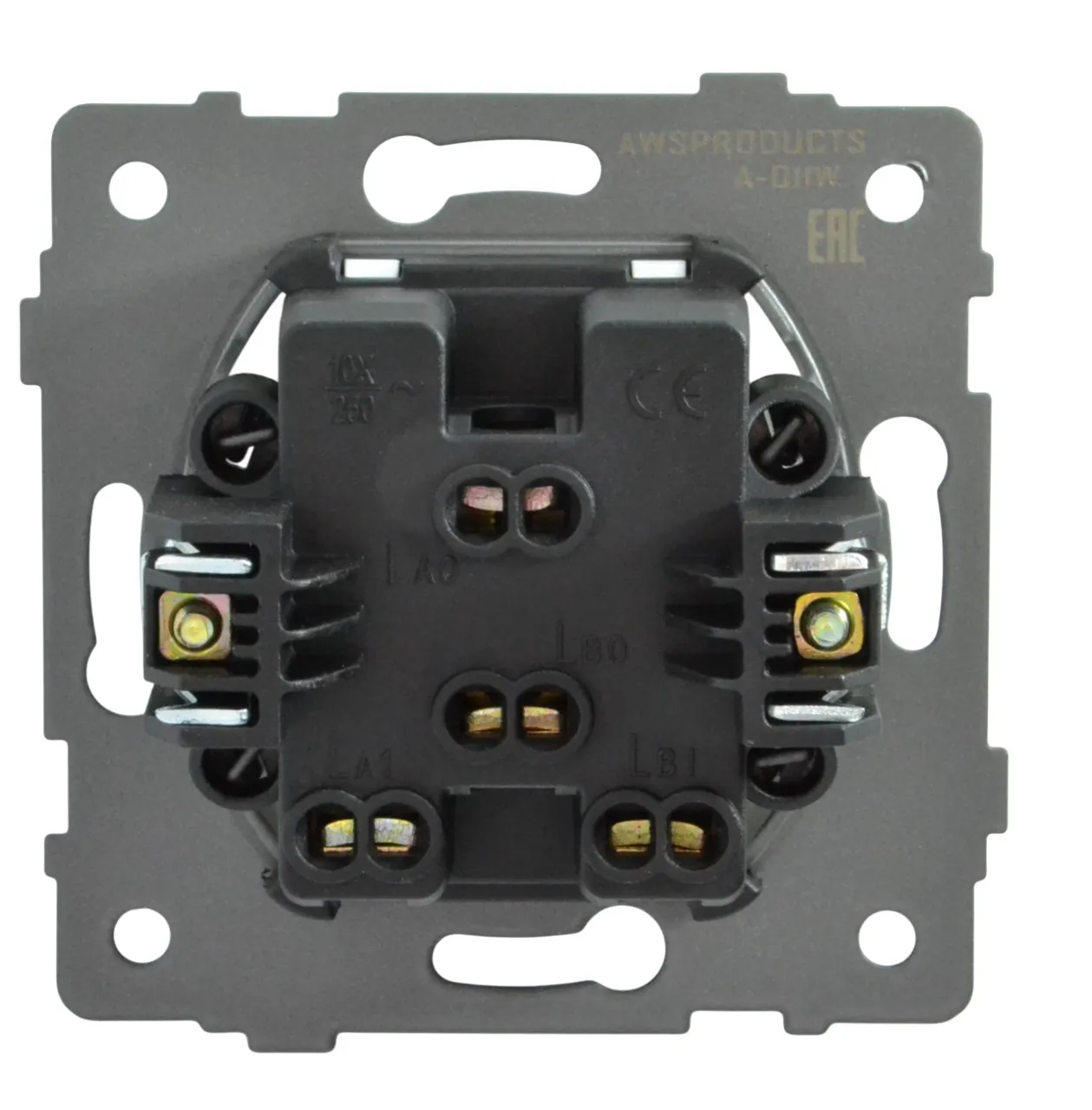 Выключатель 2-кл. с подсветкой белый A-011W "Aura" AWSproducts