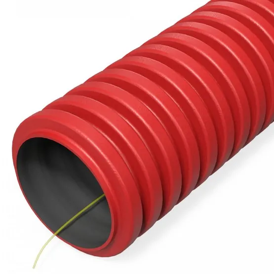 Труба гофр. двустенная ПНД 32 мм КРАСНАЯ с/з 450Н Промрукав (20м)