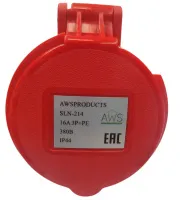 Розетка переносная 16A 4п (3P+PE) SLN-214 IP44, 380В, AWSPRODUCTS