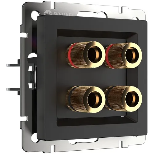 Розетка Акустическая Черный матовый WERKEL